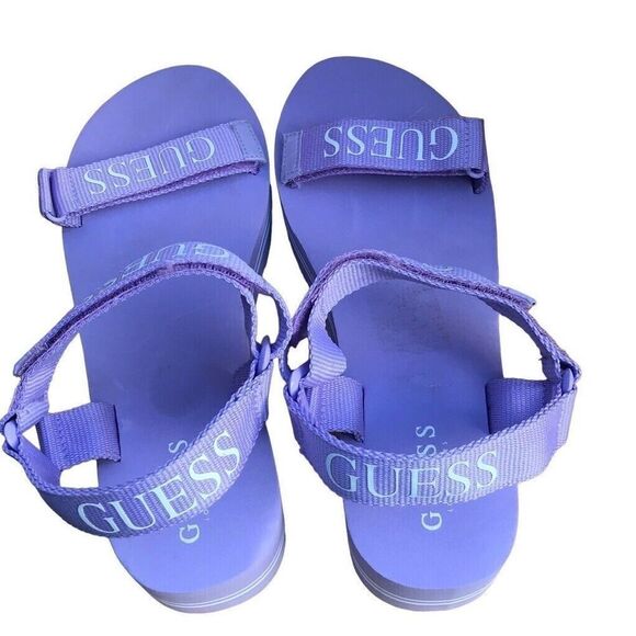 Guess Womens OCILIA Open Toe Ankle Strap Casual Platform Sandals Purple SZ 11 - Picture 3 of 5